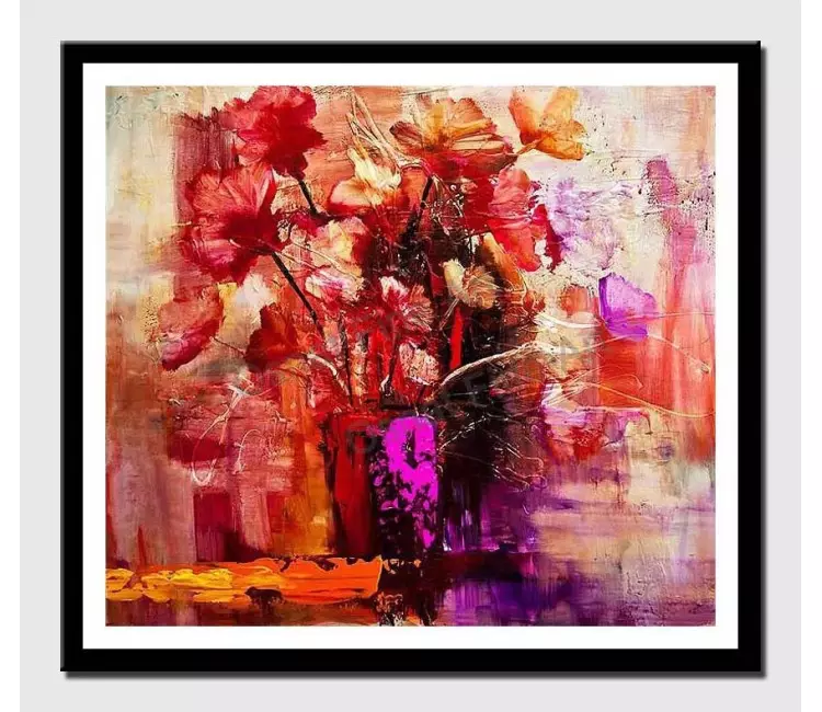 print on paper - canvas print of original contemporary colorful floral modern wall art by osnat tzadok