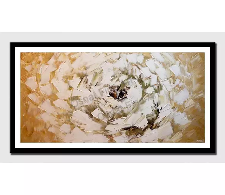 print on paper - canvas print of white flower modern palette knife