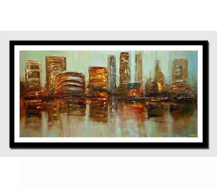 posters on paper - canvas print of modern palette knife city modern wall art by osnat tzadok