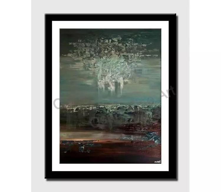 posters on paper - canvas print of teal brown contemporary modern wall art by osnat tzadok
