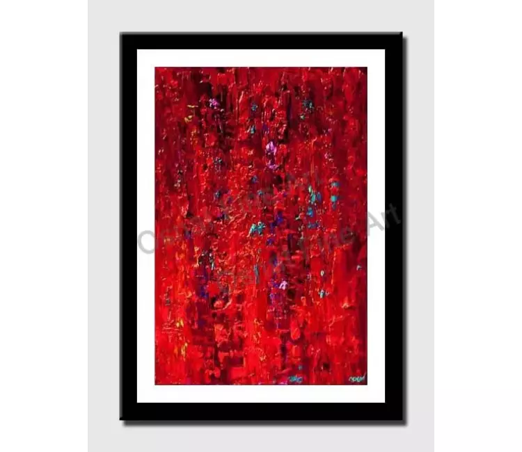 print on paper - canvas print of original contemporary red modern wall art by osnat tzadok modern palette knife red