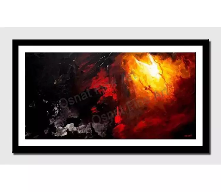 print on paper - canvas print of black red art by osnat tzadok painting