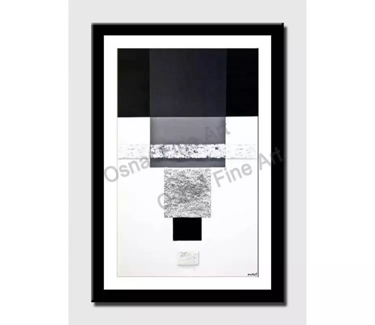print on paper - canvas print of black white modern modern wall art by osnat tzadok modern palette knife