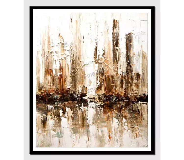 print on paper - canvas print of white abstract city home decor