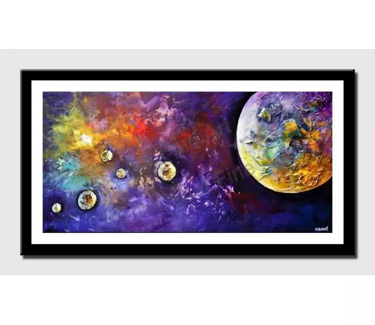print on paper - canvas print of planets modern wall art by osnat tzadok textured