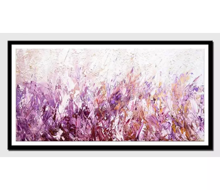 print on paper - canvas print of huge textured modern blooming flowers painting