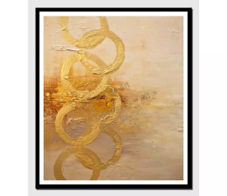 print on paper - canvas print of contemporary textured golden art by osnat tzadok