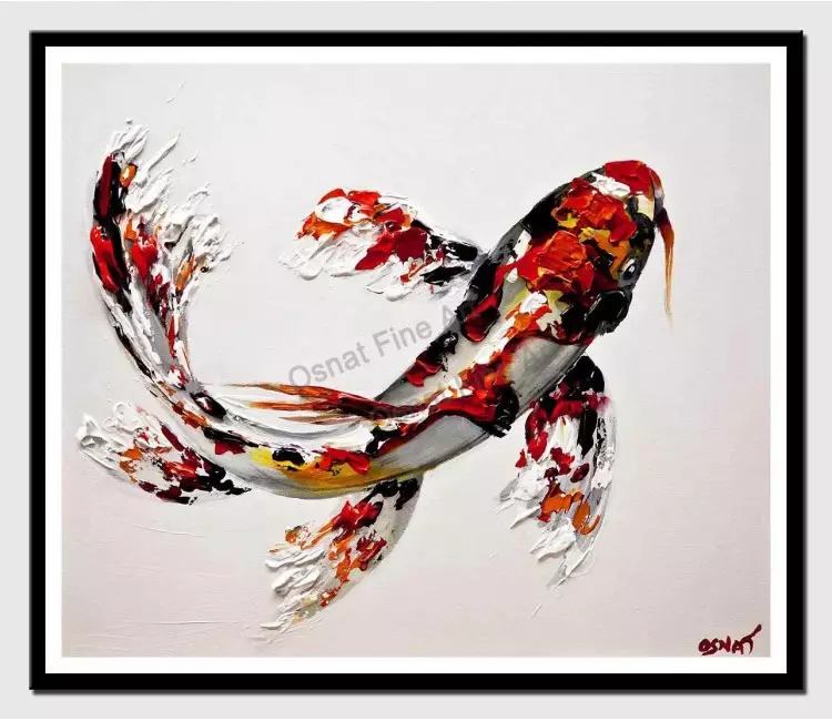 posters on paper - canvas print of koi fish painting textured