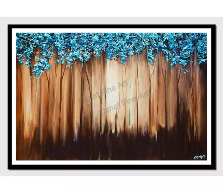 print on paper - canvas print of modern blue landscape modern wall art by osnat tzadok