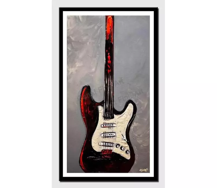 print on paper - canvas print of guitar painting