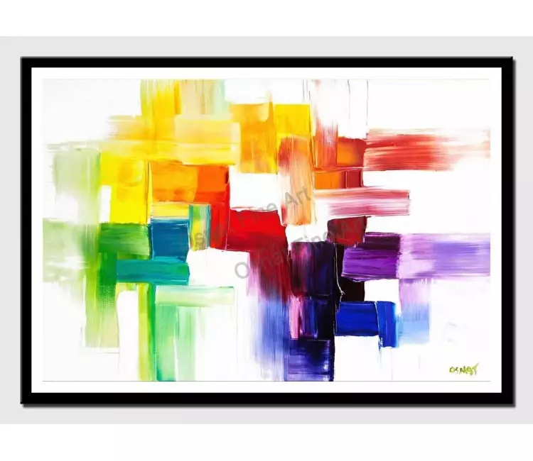 print on paper - canvas print of modern colorful modern wall art by osnat tzadok