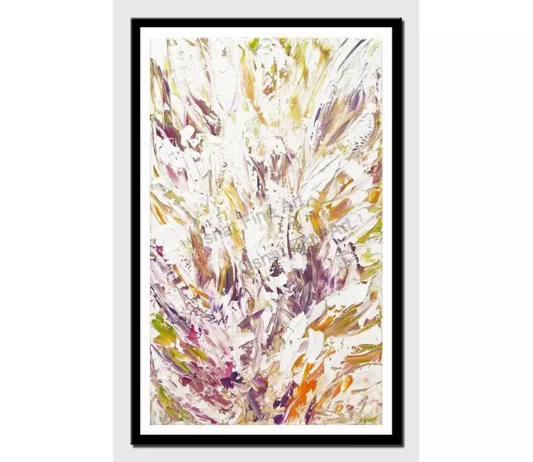 print on paper - canvas print of modern floral modern wall art by osnat tzadok palette knife
