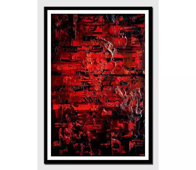 posters on paper - canvas print of red black textured art by osnat tzadok