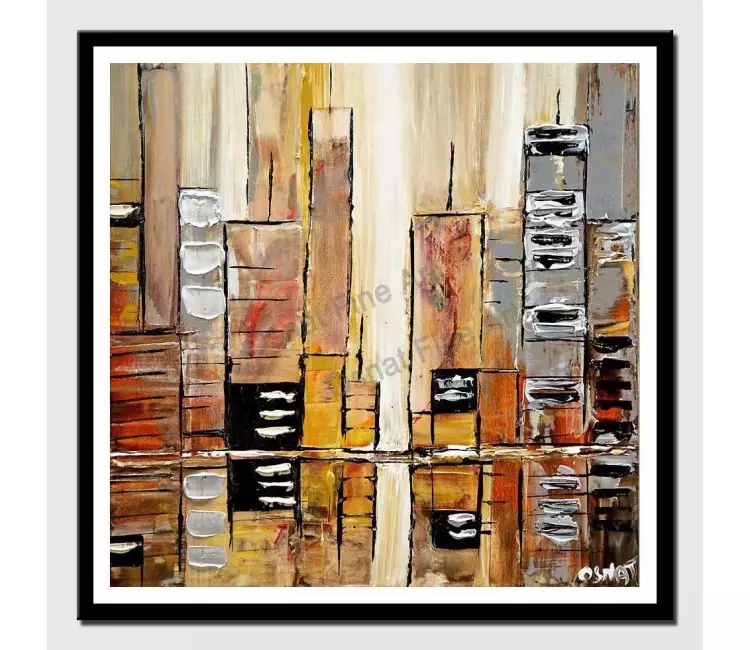 print on paper - canvas print of silver city modern wall art by osnat tzadok