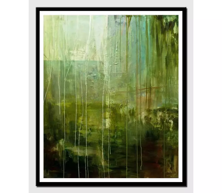 print on paper - canvas print of green modern wall art by osnat tzadok