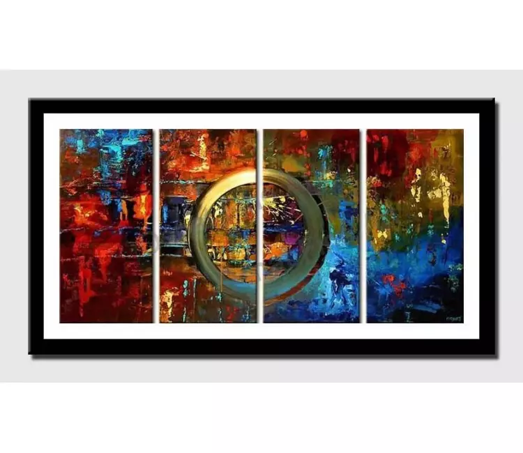 posters on paper - canvas print of modern colorful painting multi panel decor
