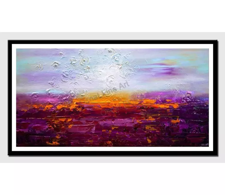 print on paper - canvas print of purple lavendar field painting