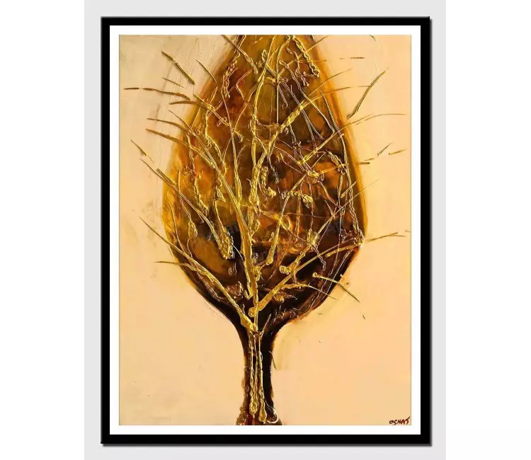 posters on paper - canvas print of golden tree painting