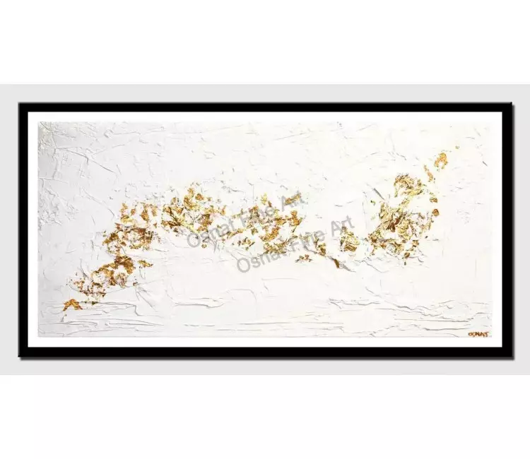 posters on paper - canvas print of gold white textured art by osnat tzadok