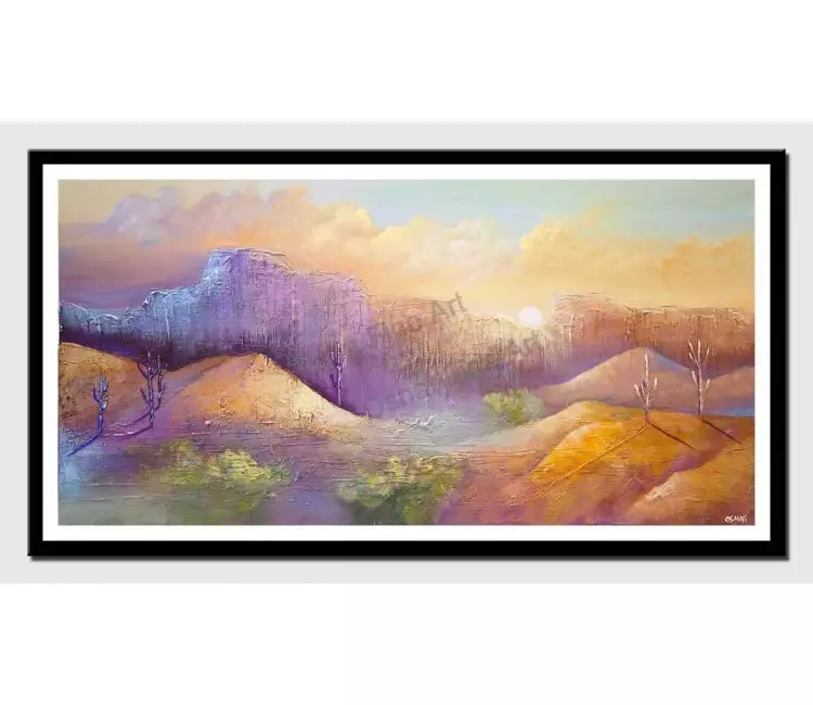 print on paper - canvas print of desert painting oasis art arizona desert painting
