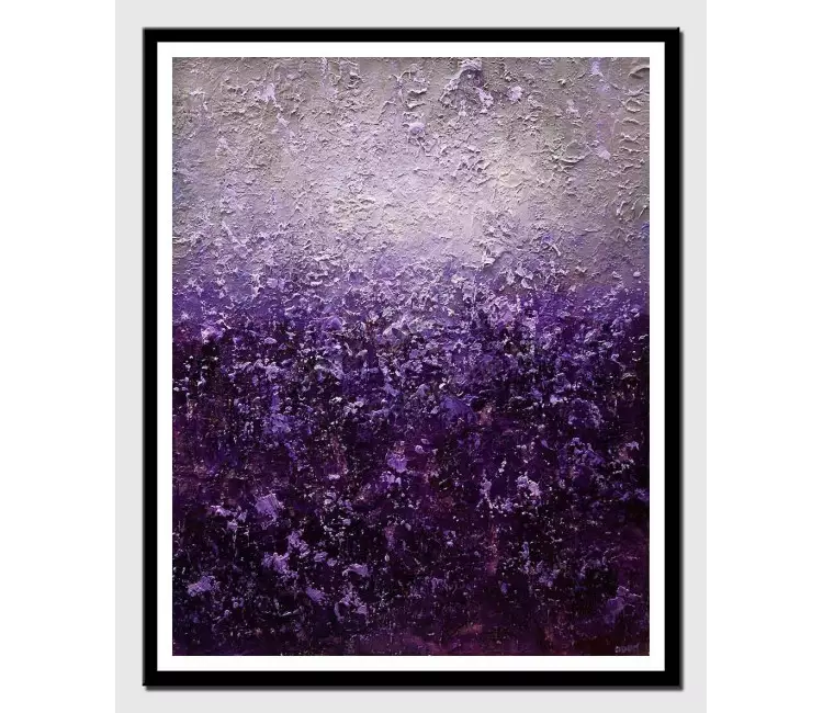 print on paper - canvas print of purple gray modern wall art by osnat tzadok heavy texture acrylic modern art
