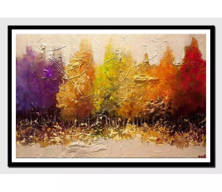 print on paper - canvas print of modern seasonal painting textured landscape art