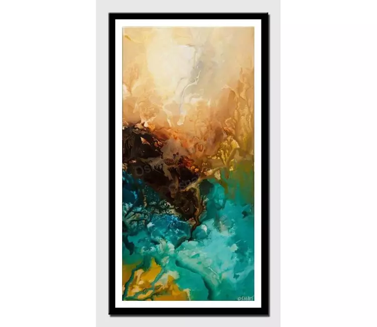 print on paper - canvas print of turquoise modern wall art by osnat tzadok
