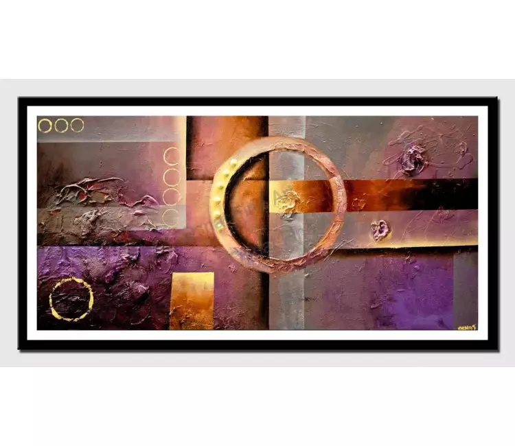 print on paper - canvas print of gray purple modern textured art by osnat tzadok