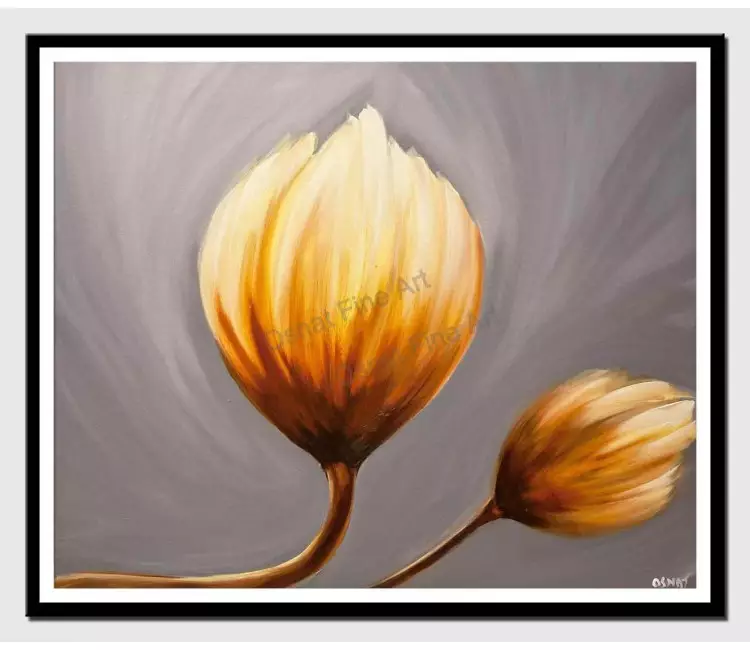 posters on paper - canvas print of yellow tulips painting