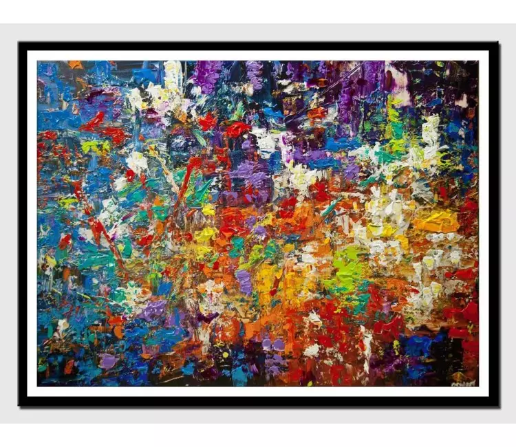 print on paper - canvas print of colorful textured art by osnat tzadok