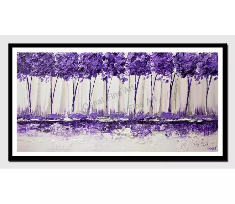 print on paper - canvas print of purple landscape palette knife painting