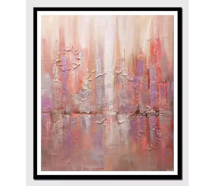 print on paper - canvas print of modern abstract city painting