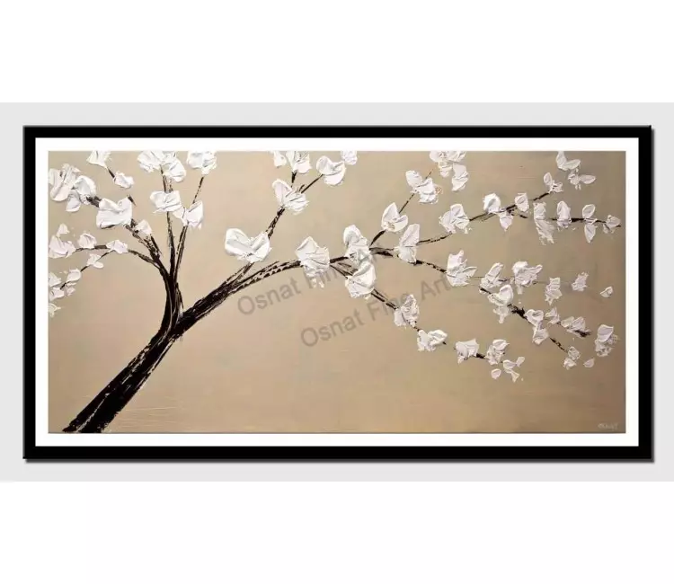 print on paper - canvas print of original palette knife blooming tree painting