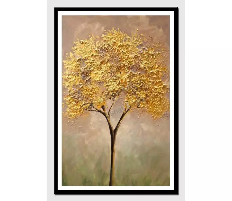 print on paper - canvas print of golden tree painting