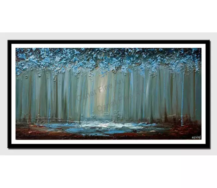 print on paper - canvas print of blue forest modern wall art by osnat tzadok
