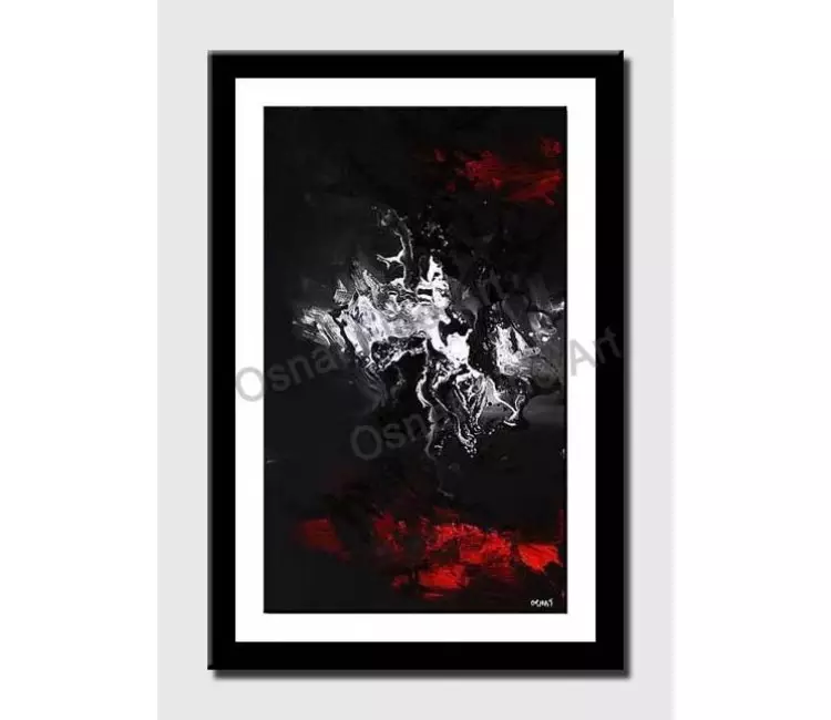 print on paper - canvas print of black white and red modern modern wall art by osnat tzadok