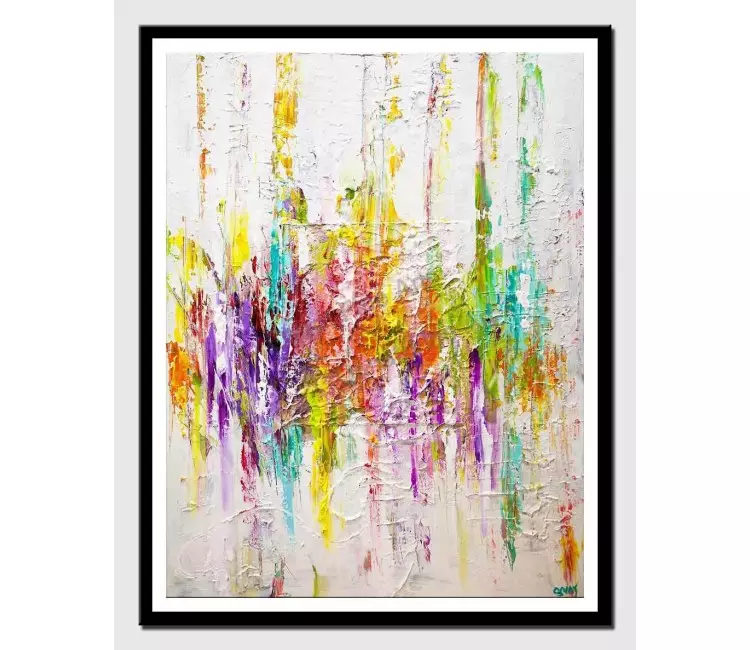 posters on paper - canvas print of colorful textured art by osnat tzadok white background