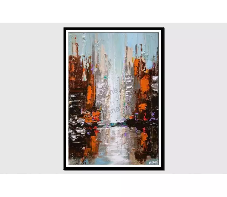 posters on paper - canvas print of cityscape painting city art by osnat tzadok