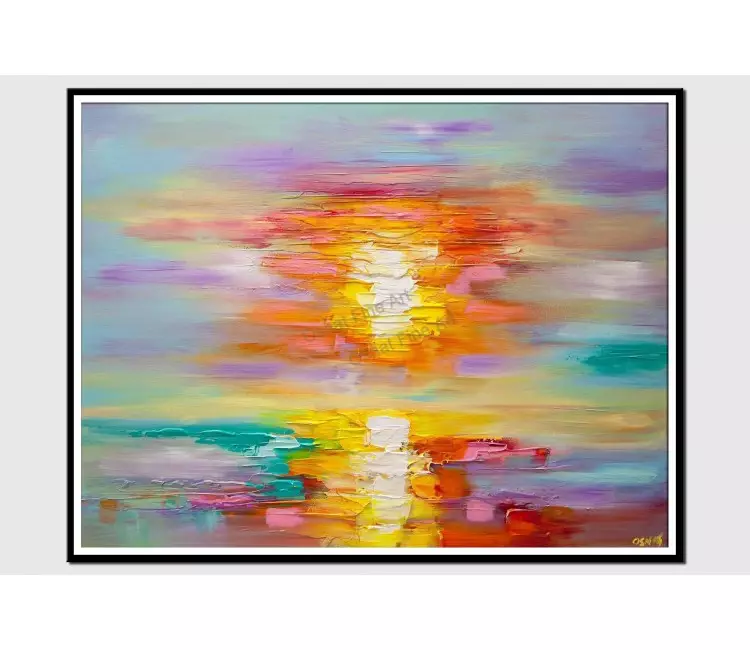 posters on paper - canvas print of textured abstract sunrise painting
