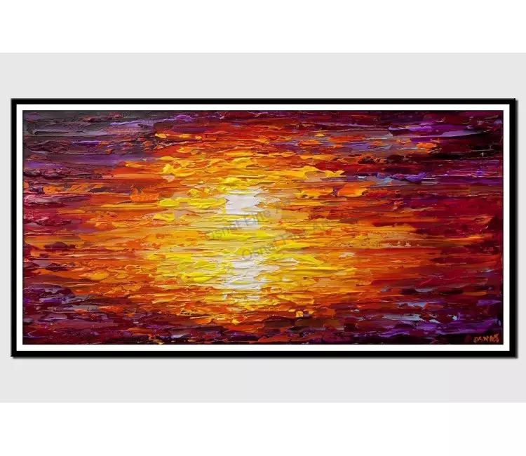 print on paper - canvas print of textured sunset modern wall art by osnat tzadok