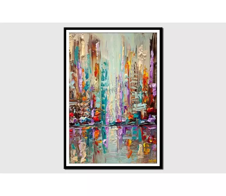 print on paper - canvas print of city carnival modern wall art by osnat tzadok