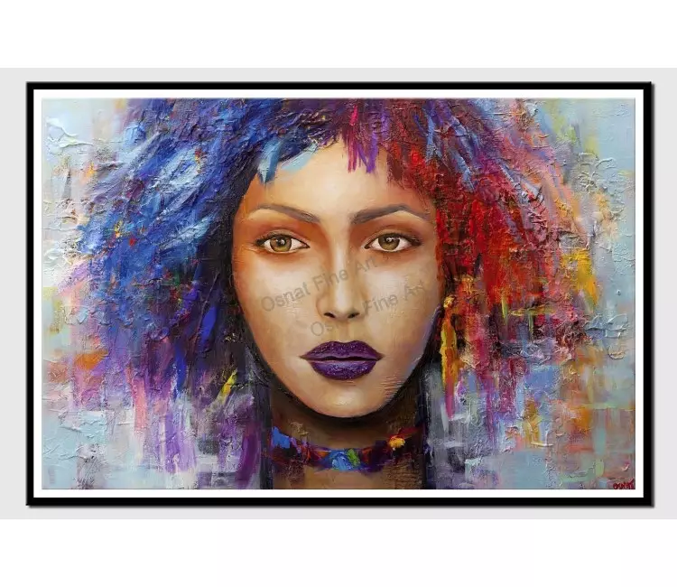print on paper - colorful modern woman portrait modern wall art by osnat tzadok