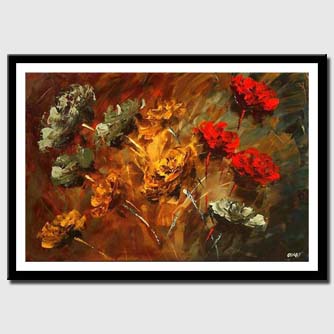 canvas print of smell of roses abstract floral painting