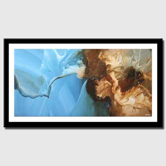 canvas print of horizontal blue abstract