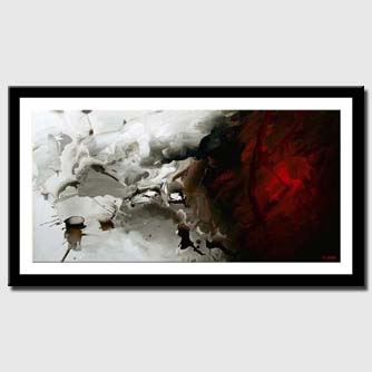 canvas print of red and white abstract modern painting