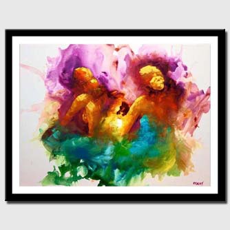 canvas print of colorful abstract two women