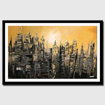 canvas print of abstract cityscape in ruins