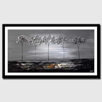 canvas print of five silver trees