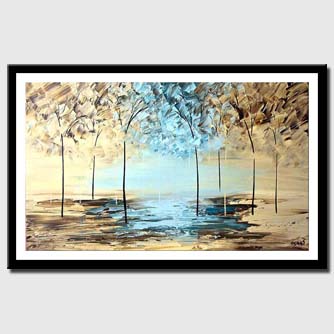 canvas print of trees by the lake