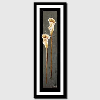 canvas print of vertical painting of lillies